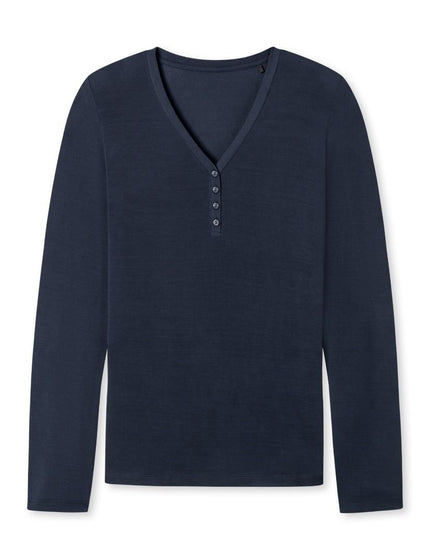 Schiesser dames Mix & relax Shirt 1/1 175478 – Blauw