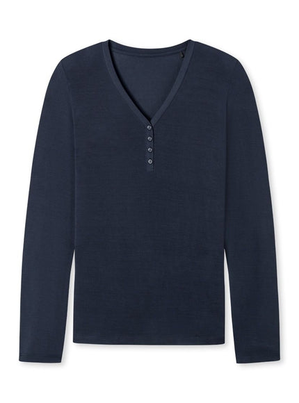 Schiesser dames Mix & relax Shirt 1/1 175478 – Blauw
