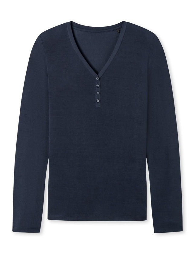 Schiesser dames Mix & relax Shirt 1/1 175478 – Blauw