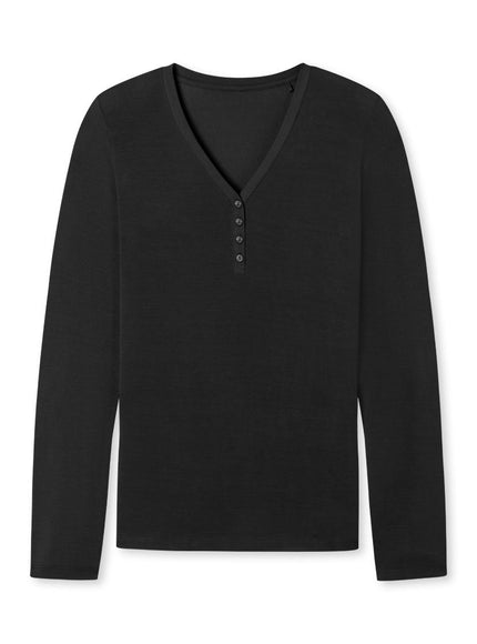 Schiesser dames Mix & relax Shirt 1/1 175478 – Zwart