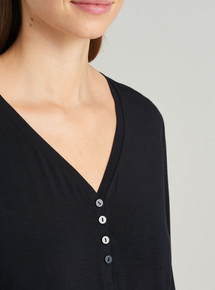 Schiesser dames Mix & relax Shirt 1/1 175478 – Zwart, detail