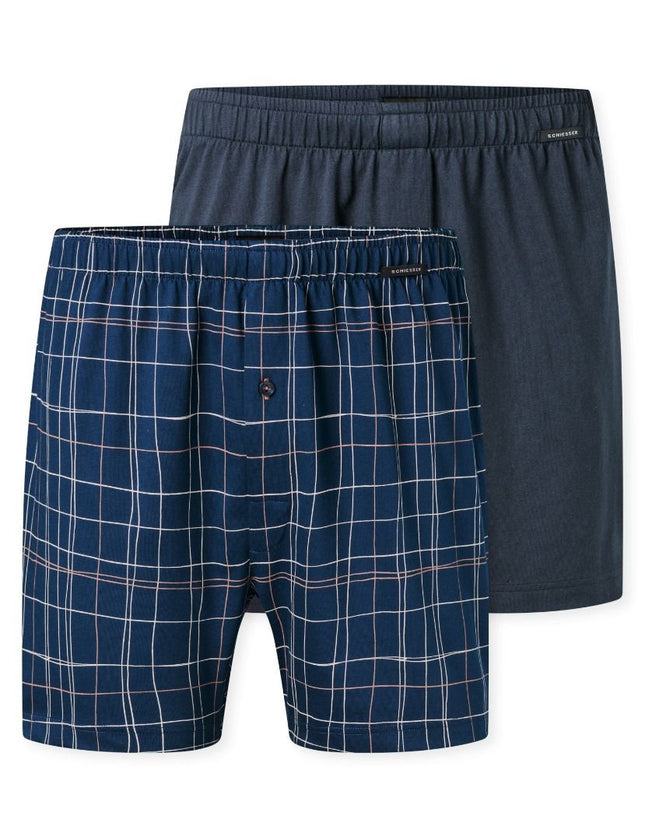 Schiesser Heren boxershorts wijd 2 pack 182427 922 sortiert 11 – voorkant