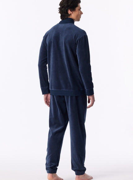 Schiesser Heren Huispak 183941 861 deep sea blue – op model