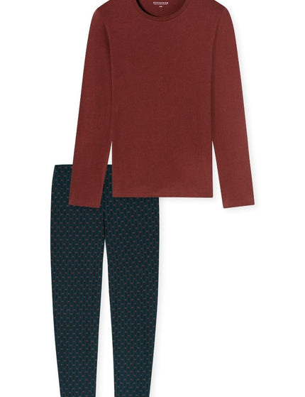 Schiesser Heren Pyjama 180249 516 burgund – voorkant