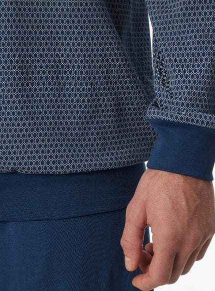 Schiesser Heren Pyjama 182194 800 blau – detail
