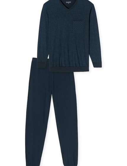 Schiesser Heren Pyjama 182194 804 Nachtblau – voorkant