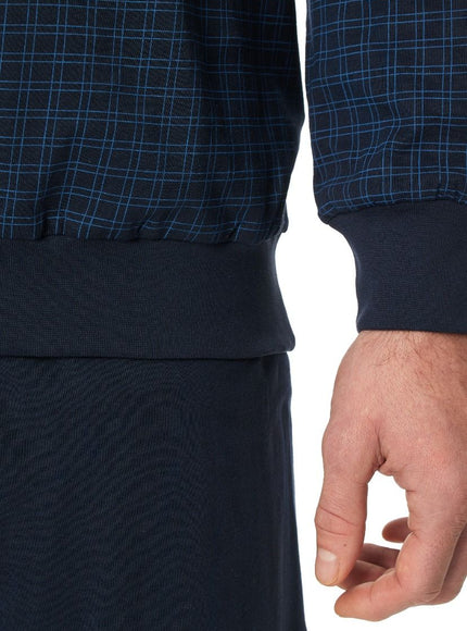 Schiesser Heren Pyjama 182194 804 Nachtblau – detail