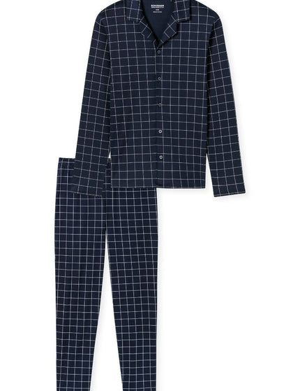 Schiesser Heren Pyjama 183176 804 Nachtblau – voorkant