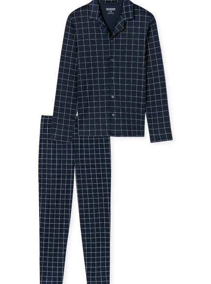 Schiesser Heren Pyjama 183176 804 Nachtblau – voorkant