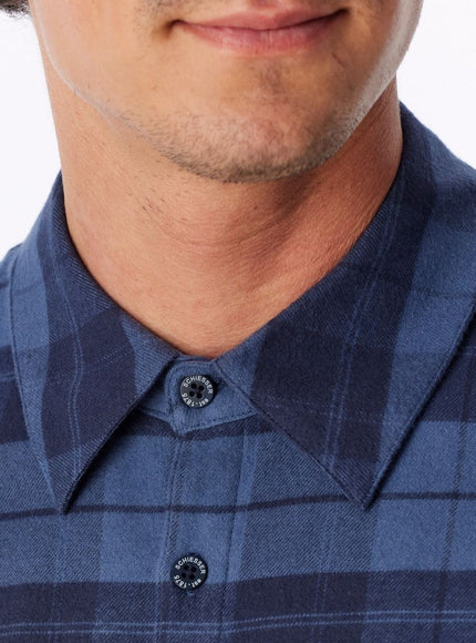 Schiesser heren Pyjama Flanel geruit 183846 843 faded denim