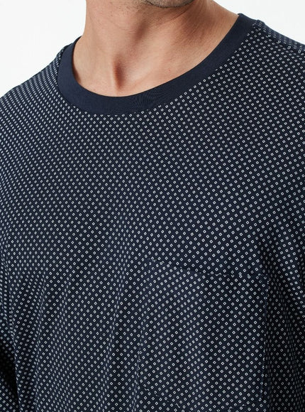 Schiesser Heren Pyjama NOS 182196 804 Nachtblau – detail