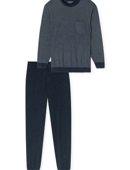 Schiesser Heren Pyjama NOS 182196 804 Nachtblau – voorkant