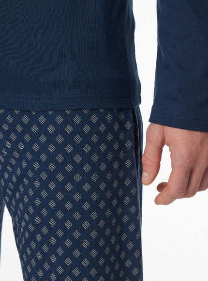 Schiesser Heren Pyjama NOS 182199 801 Admiral – detail