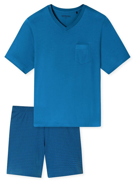 Schiesser heren Shortama 181153 813 aquarium – voorkant