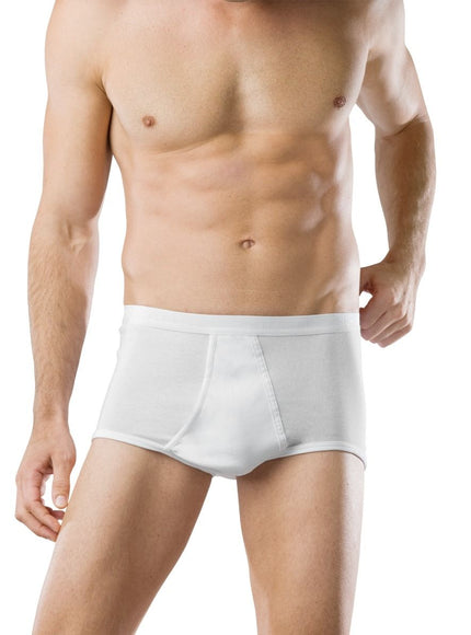 Schiesser herenslip taille met sluiting original 005129 – wit, op model