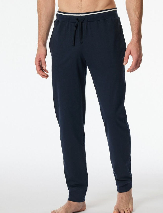 Schiesser Lange broek met boord Mix- relax 182183 804 Nachtblau – op model