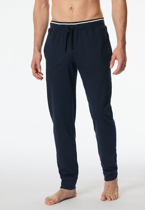 Schiesser Lange broek met boord Mix- relax 182183 804 Nachtblau – op model