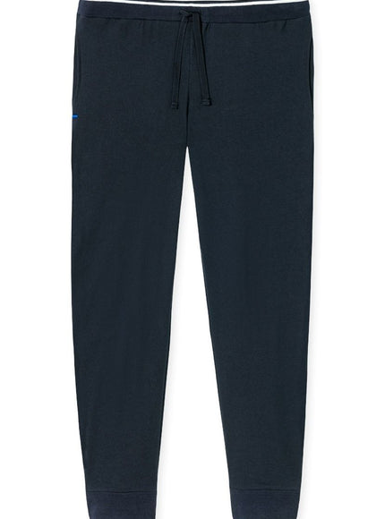 Schiesser Lange broek met boord Mix- relax 182183 804 Nachtblau – voorkant