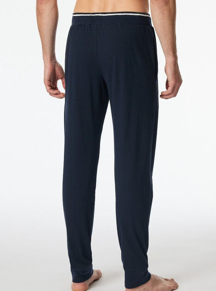 Schiesser Lange broek met boord Mix- relax 182183 804 Nachtblau – op model