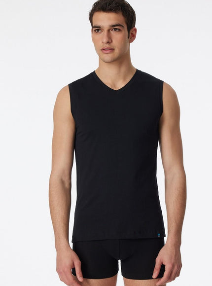 Schiesser Long Life Cotton Tank Top 145139 – Zwart, op model
