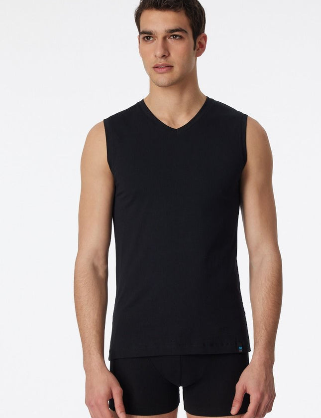 Schiesser Long Life Cotton Tank Top 145139 – Zwart, op model