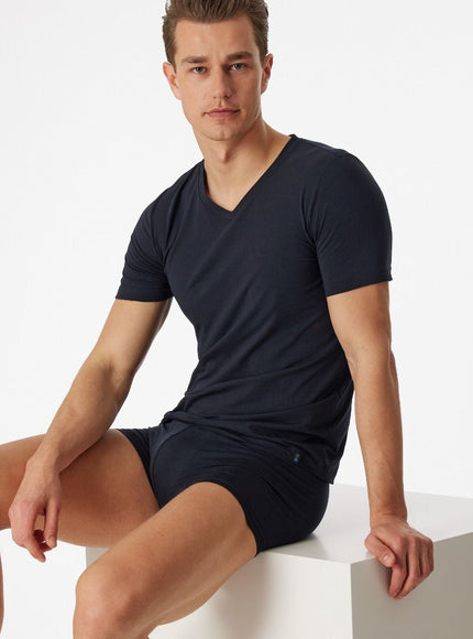 Schiesser Long Life Soft T-shirt V-hals 155630 – Admiral, op model
