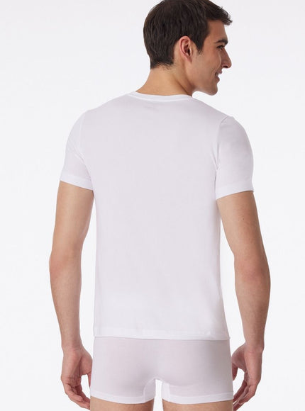Schiesser Long Life Soft T-shirt V-hals 155630 – wit, achterkant