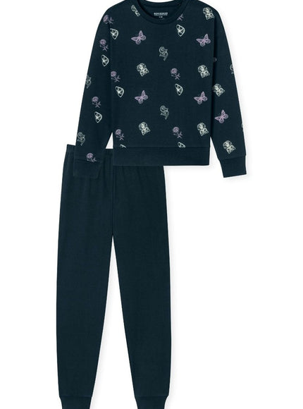 Schiesser Meisjes Pyjama 181981 804 Nachtblau – voorkant