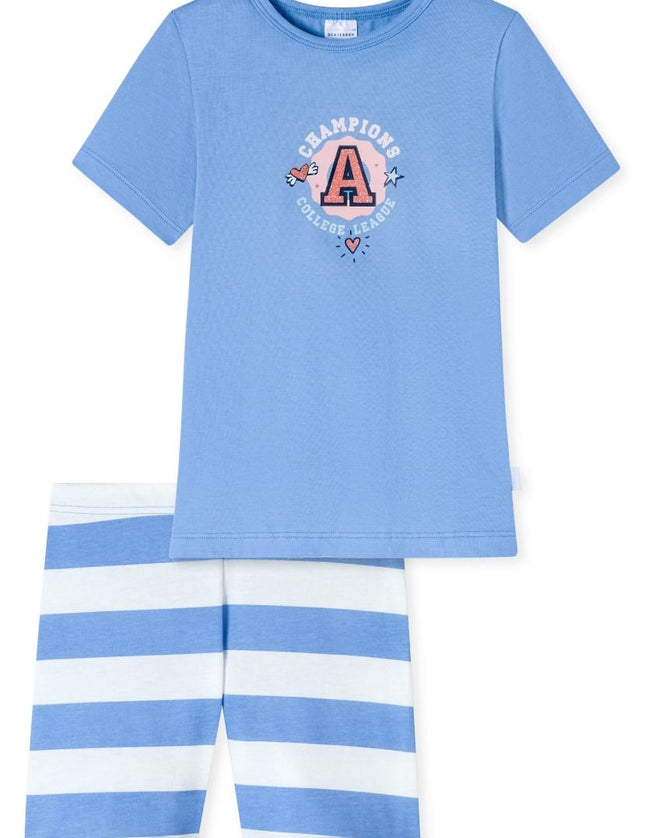 Schiesser Meisjes Shortama 181039 805 Hellblau