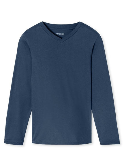 Schiesser Mix en Relax T-shirt lange mouw 182182 819 royal – voorkant