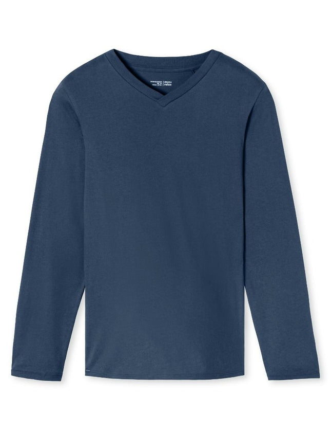 Schiesser Mix en Relax T-shirt lange mouw 182182 819 royal – voorkant