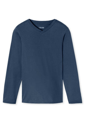 Schiesser Mix en Relax T-shirt lange mouw 182182 819 royal – voorkant