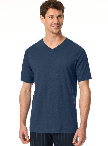 Schiesser Mix en rlax T-Shirt 182181 819 royal – op model