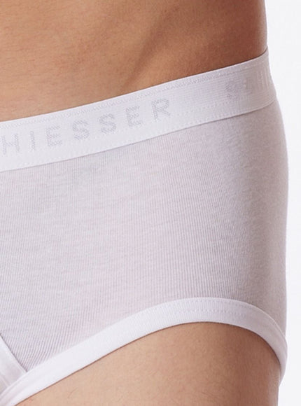 Schiesser Original feinripp sportslip met sluiting 005128 – wit, detail