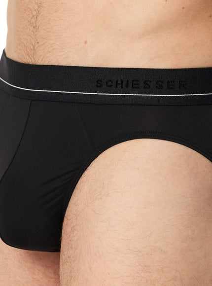 Schiesser Rio-Slip Pure Micro 182177 – schwarz, detail