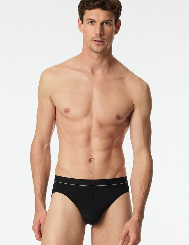 Schiesser Rio-Slip Pure Micro 182177 – schwarz, op model