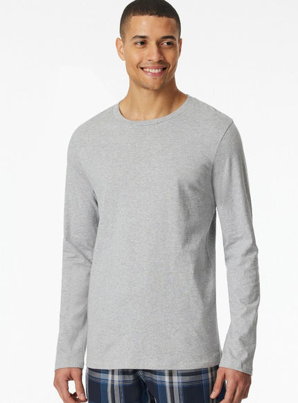 Schiesser Shirt lange mouwen Mix+ Relax 182180 – grau-mel., op model
