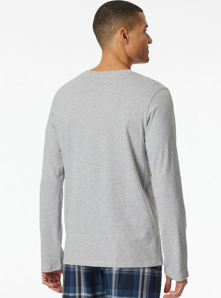 Schiesser Shirt lange mouwen Mix+ Relax 182180 – grau-mel., op model