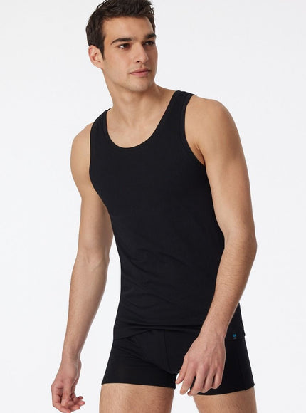 Schiesser shirt Long life cotton basic 145138 – Zwart, op model