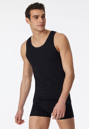 Schiesser shirt Long life cotton basic 145138 – Zwart, op model