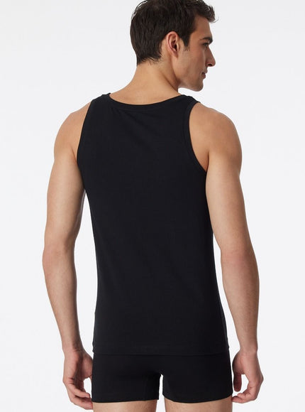 Schiesser shirt Long life cotton basic 145138 – Zwart, op model