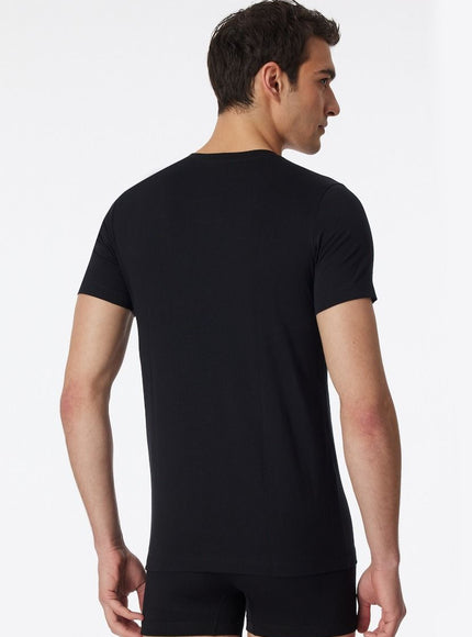 Schiesser T-Shirt 1/2 Long Life Cotton 172468 – schwarz, achterkant