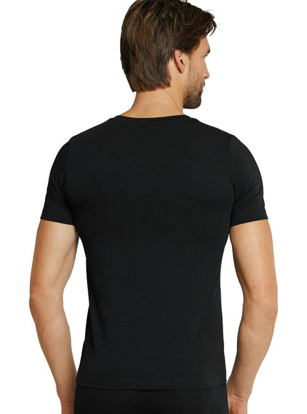 Schiesser T-shirt long life cotton basic 145140 – Zwart, achterkant
