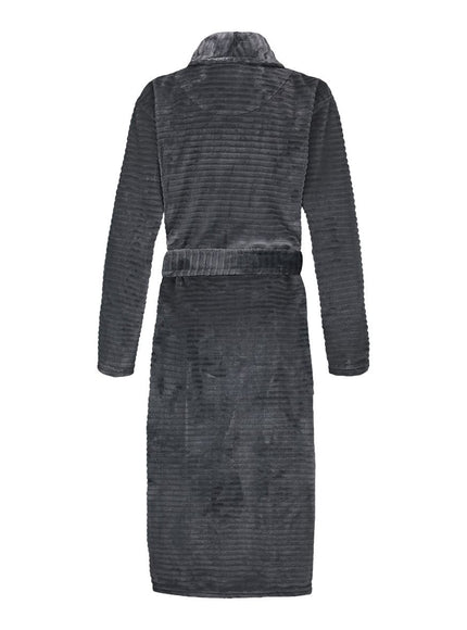 Ten Cate Dames badjas 60529 6178 dark grey stripe – achterkant