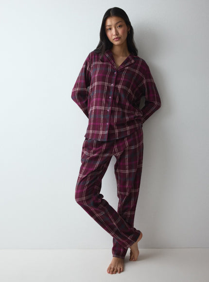 Triumph Boyfriend Pyjama 01 X Checks 10225075 M006 RED - DARK COMBINATION