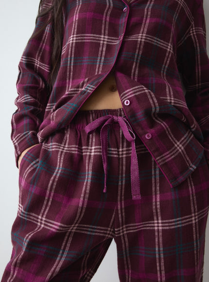 Triumph Boyfriend Pyjama 01 X Checks 10225075 M006 RED - DARK COMBINATION