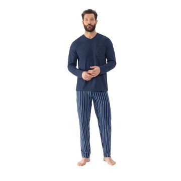 Mey Heren Pyjama Serie Straight 2240000 668 yacht blue