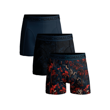 Muchachomalo 3 pack boys short U-palmbirds1010-01J 01 Blauw
