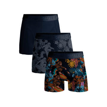 Muchachomalo 3 pack boys short U-surfmonkey1010- 01 Blauw
