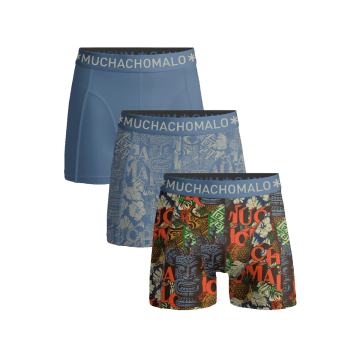 Muchachomalo 3 pack boys short U-TIKI1010-01J 01 Blauw